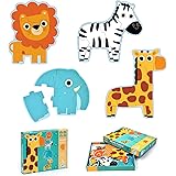 [ DJECO ジェコ プリモパズル イン ザ ジャングル ] 2歳 パズル 子供 動物 ジグソーパズル 子供向け 3ピース 4ピース 5ピース 6ピース 知育玩具 プレゼント (DJ07135)