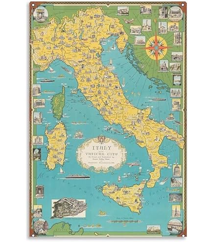 Amazon.co.jp: イタリア地図 - フレーム入りポスター/プリント
