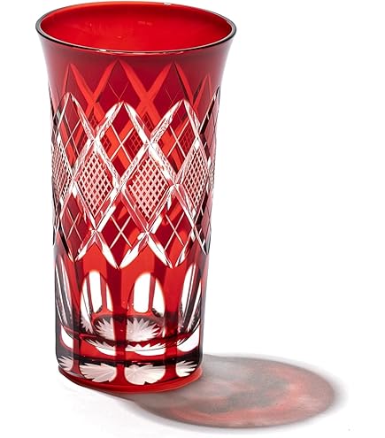 Amazon.co.jp: ノーブランド品 C8『創作ガラス藍色切子ビール杯揃樋口