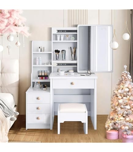 限定1台☘️アルファシート ドレッサー 3段 引き出し 収納 コンパクト 化粧台 Amazon｜ドレッサー＆スツール 2点セット 3カラー ドレッサー