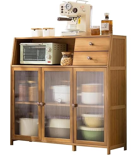 Amazon｜Auyyhui 食器棚 キッチン収納棚 キッチンカウンター