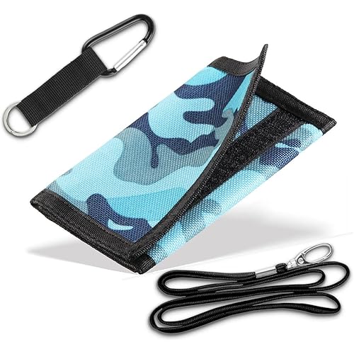 Slim Wallet for Teenagers Boys - Quttly Canvas Camouflage Trifold Wallet, Small & Practical Youth Wallet, Camouflage Blue One
