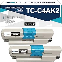 Amazon.co.jp: LCL (2パック ブラック） OKI用 TC-C4A TC-C4AK2 互換