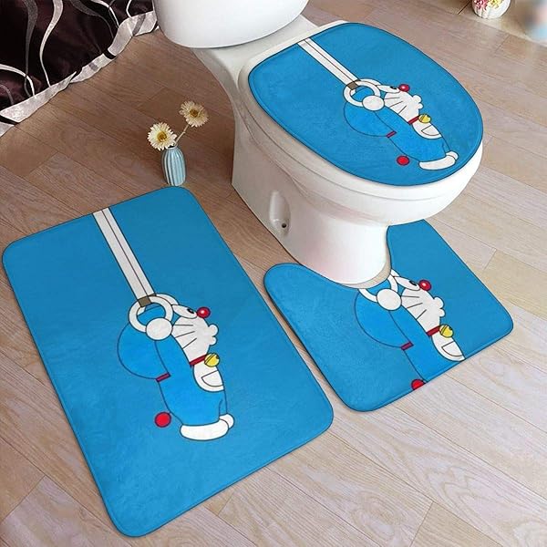 Amazon バスルームラグセット3ピーススポーツドラえもん滑り止めバスマットu字型輪郭ラグトイレふたカバーホームホテル用50 X 80 Cm 浴室足ふきマット ホーム キッチン オンライン通販