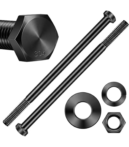 10 Sets) 5/16-18x3 Stainless Steel Hex Head Screws Bolts, 5/16 Nuts