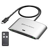 Cable Matters 20Gbps USB C 切替器 2台PC用、[Windows用8K@30Hz / macOS用4K@60Hz / 140W PD]、USBC KVMスイッチ、Type C 切替器、USBCまたはThunderbolt 4 モニタまたはUSB4 ドッキングステーションの共有用（ピグテール一体型ドックには対応しません）