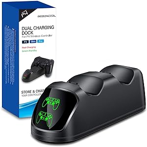 PS4 コントローラー 充電器 DinoFire ps4コントローラー 充電 スタンド 純正 ps4 充電器 コンセント…