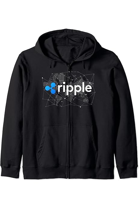 Amazon | リップルXRPロゴ暗号通貨ブロックチェーン世界地図 パーカー 