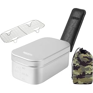 MiliCamp MR-250 Pro メスティン 4in1セット キャンプ 飯ごう バリ取り済 アウトドア 自宅炊飯…