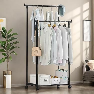 ⭐︎最安値【超耐荷重275kg】キャスター付きハンガーラック Amazon｜山善(YAMAZEN) ハンガーラック キャスター付き 縦/横伸縮