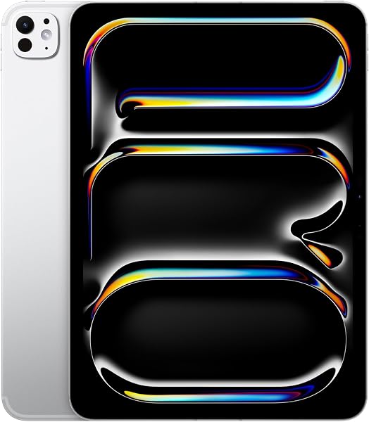 Apple 11-inch iPad Pro (M4): Ultra Retina XDR Display - Nano-texture Glass, 2TB, Horizontal 12MP Front Camera/12MP Rear Camera, LiDAR Scanner, Wi-Fi 6E + 5G Mobile Phone Communication (eSIM), Face ID, All Day Battery - Silver - 1