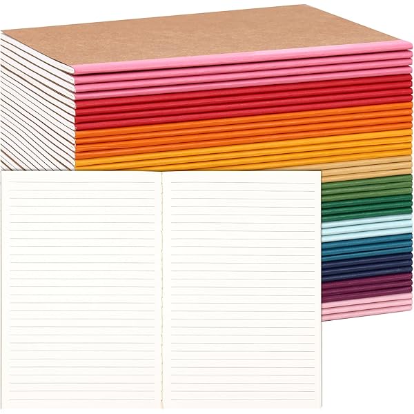A5 Lined Kraft Composition Notebooks Bulk 40 Pcs(5.5x8.3") College Ruled With Rainbow Spine,Journal Notebook For Women Girls College Students Office School Supplies, 60 Pages/30 Sheets - View #12