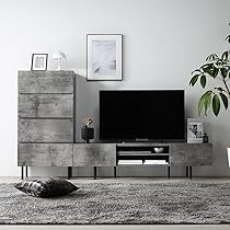 RASIK テレビ台 55型 対応 180cm幅 ストーングレー ローボード Amazon｜RASIK テレビ台 55型 対応 180cm幅 ストーングレー