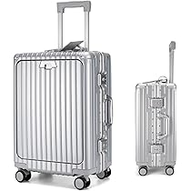 Amazon | Libetee 多機能スーツケース エナメルシルバー 機内