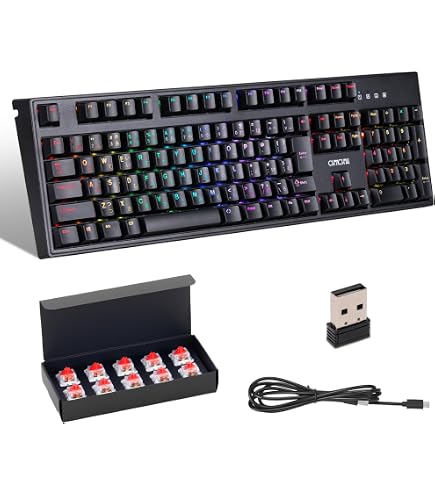 Amazon | CHONCHOW ゲーミングメカニカルキーボード 無線 有線接続 茶