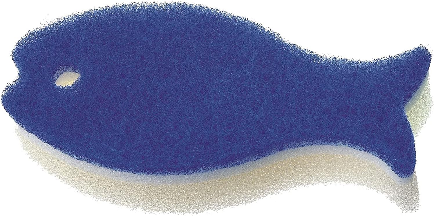 マーナ(marna) おさかなスポンジ・B (食器洗い/3層構造) キッチン・食器用 台所用品 (ブルー) K170B