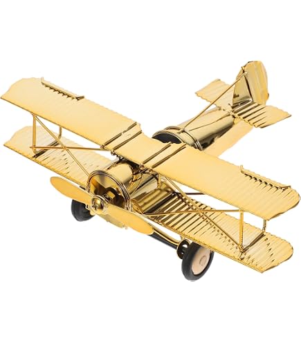 Amazon.co.jp: INOOMP 飛行機 置物 レトロ 模型 ブリキ風 複葉機