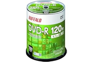 【Amazon.co.jp限定】 バッファロー DVD-R 1回録画用 4.7GB 100枚 スピンドル CPRM 片面 1-16倍速 ホワイトレーベル RO-DR47V-100PW/N
