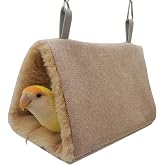 鳥たちの寝床 三角ハウス バードテント ハンモック 吊りベッド インコ おもちゃ 鳥の巣 寝袋 文鳥 鸚鵡 小動物 ハウス 冬 吊り下げ 厚みふわふわ 暖かい 遊び場 保温 寒さ対策 鳥の おもちゃ 鳥用品 文鳥 鸚鵡 フックとチェーン付き 両側開放