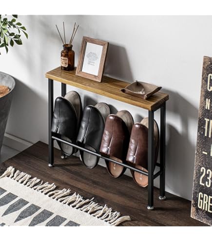 スリッパラック ダークブラウン スリッパラック 4足収納 和モダン おしゃれ ダークブラウン下駄