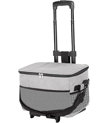 Amazon | [TOBAU/保冷バッグ付き] キャリーカート 折り畳み 軽量 4輪 大容量50L クーラーボックス コンテナキャリー 軽量  コンパクト収納 大型 キャリーバッグ 買い物 アウトドア 運動会 キャンプ ピクニック 買い物 (ブラック) | TOBAU(トバウ) |  クーラーボックス