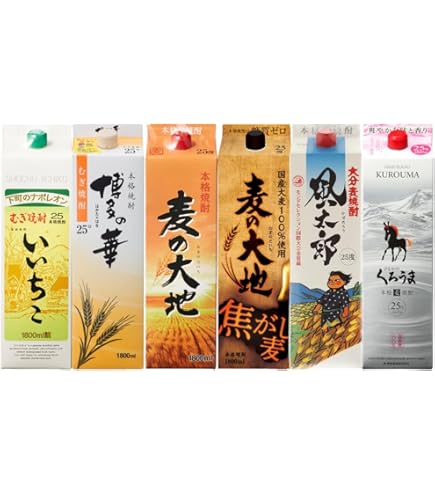 Amazon.co.jp: 乙 博多の華 麦25°パック／福徳長 1.8L × 6本 : 食品