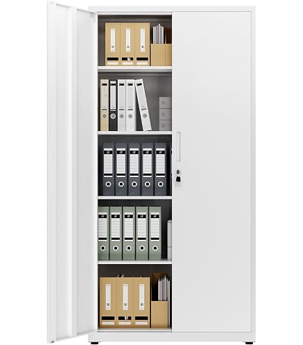 Amazon.co.jp: THE PRODUCT キャビネット スチール書庫 鍵付き 5段