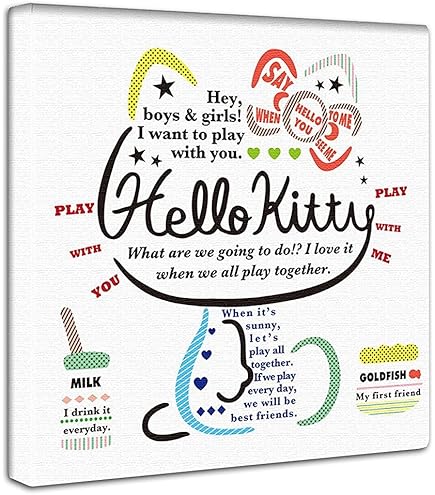Amazon.co.jp: ハローキティ 猫 アートパネル 30cm × 30cm 日本製