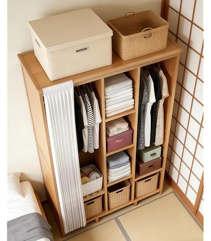 Amazon｜TUIYIDUO ワードローブ クローゼット 両開きドア 幅60cm 