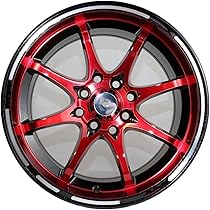 Amazon.co.jp: Liwei Store 車のための黒と赤のリム 15 16 17