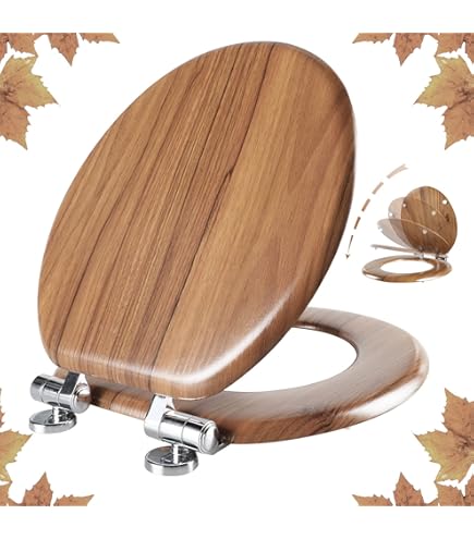 Amazon | 細長い便座 成形木製便座 静かに閉まる クイック