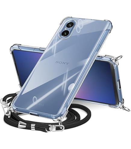 Sony Xperia5 V ケース　クリア　ショルダーストラップ　エクスペリア Amazon.co.jp: Xperia 5 V ケース クリア ショルダー SO-53D カバー