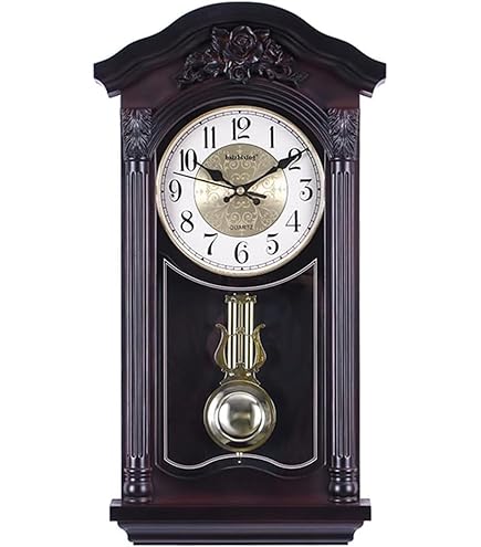 Amazon.co.jp: 振り子壁掛け時計 電池式 - 振り子付き大型ハンギング