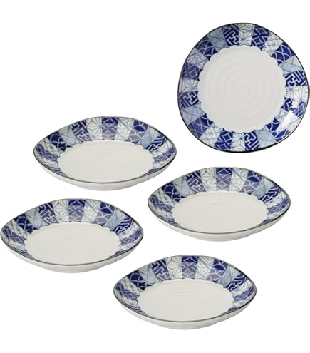 Amazon.co.jp: 小皿 取り皿 祝い皿 5枚セット 庫山窯 結 銘々皿