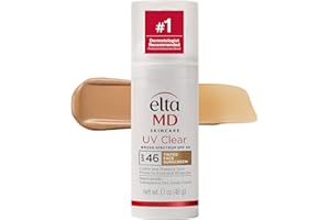EltaMD UV Clear Tinted Face Sunscreen, SPF 46 Oil Free Sunscreen with Zinc Oxide, Protects and Calms Sensitive Skin and Acne-Prone Skin, Lightweight, Tinted, Dermatologist Recommended, 1.7 oz Pump