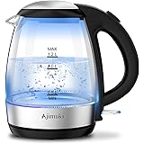 Ajimuki Electric Kettle, Glass Kettle, Electric Pot, Electric Kettle, Hot Water Kettle, 1.2 L, Large Capacity, 1,200 W, Rapid