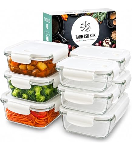 Amazon｜SIMAX 蓋付き正方形ガラス食品保存容器:食事準備容器ガラス