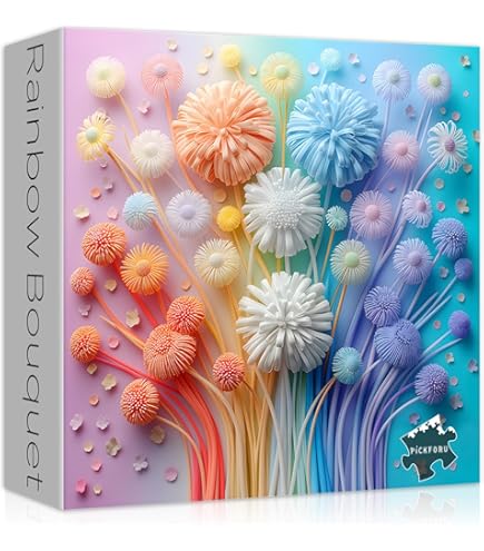 Amazon | カラフルなフラワーパズル 大人用 1000ピース ペーパーカット