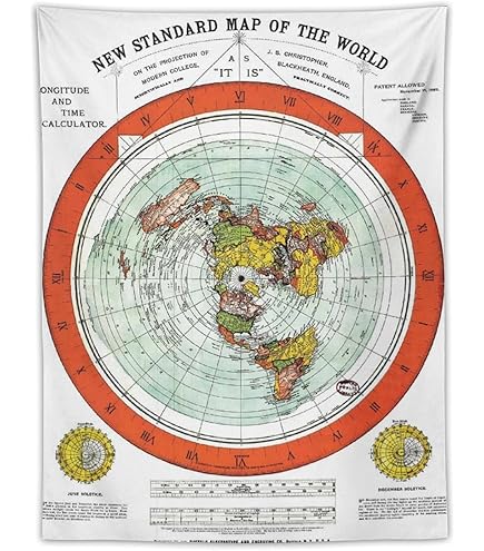 Amazon.co.jp: 北欧のフラットアース世界地図 インテリア絵画壁