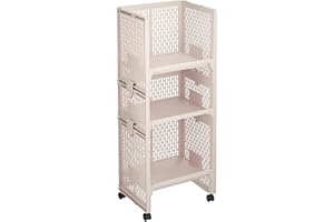 サンコープラスチック(SankoPlastic) 収納 eラック RL-21 幅36.3×奥行28.8×高さ88.3cm ランドセル ベージュ キャスター付き 日本製 ケース スタッキング 整理整頓 スペース 有効利用 シンプル 433473