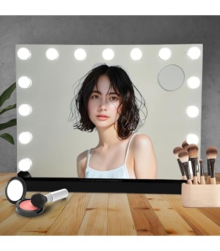 Amazon.co.jp: Depuley 化粧鏡 女優ミラー ライト付き 14個LED電球付き