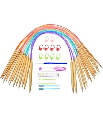 Amazon.co.jp: 棒針編み針輪針79.9cm9本セット 9サイズ 棒針 ミニ輪針