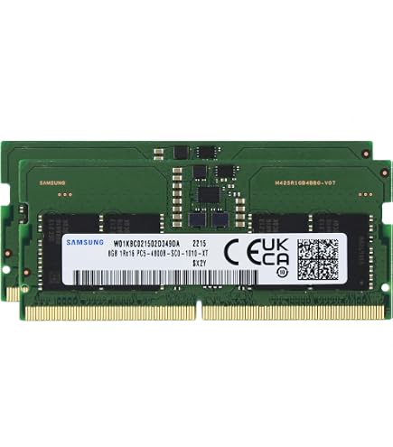 New Samsung 16GB (8GBX2) DDR5 4800 MHz PC5-38400 SODIMM Laptop