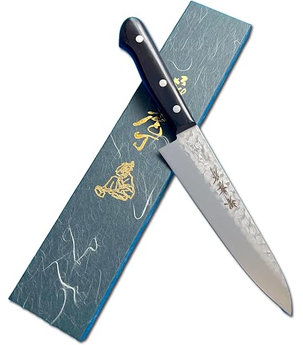 Amazon | 鍛造 割込 青紙鋼 三徳包丁 180mm 梨地槌目 斜め口金
