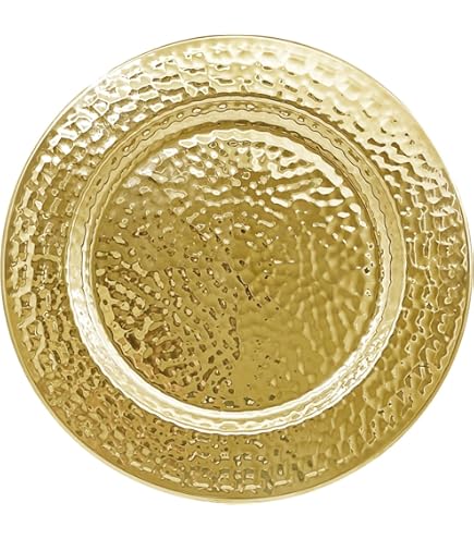 CHATEAU FINE TABLEWARE Gold Floral Charger Plates - 13-Inch