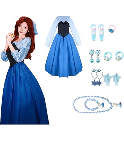 ゆ*わ様 ディズニー アリエルコスプレ フルセット ウィッグ付き 2025年