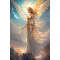 希少　天然水晶石　『天使と悪魔の少女』　ダイヤモンドアート　160×90cm 希少 天然水晶石 『天使と悪魔の少女』 ダイヤモンドアート 160