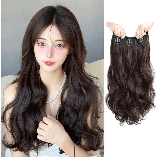 (新品)HairDre ダークブラウン クリップ式ウィッグ ポニーテール ウィッグ エクステ ダークブラウン 55cm クリップ