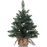 クリスマスツリー，人工松，クリスマス装飾，人工ミニクリスマスツリー，LEDイルミネーションライト オーナメント付き ，おしゃれ 高級クリスマスツリー(50 cm)