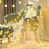 星ライト 点滅機能 イルミネーションライト 電池式 ストリングライト 6m LED星数40個 電池式 生活防水 屋外対応 ledインテリア ワイヤーライト クリスマス パーティー 結婚式 誕生日ライト スター 飾りライト(星)